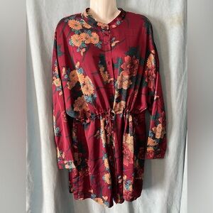 Boohoo Floral Print Luxe Shirt Dress